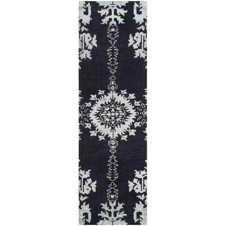 Safavieh 2 ft.-6 in. x 8 ft. Runner Stone Wash Hand Knotted RugCharcoal STW235E-28